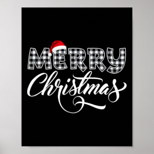 God jul Buffalo Black and White Play for Poster