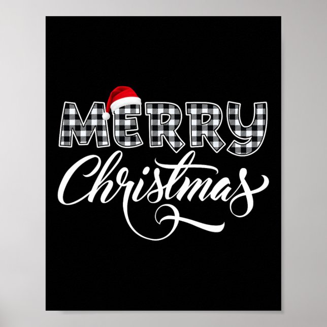 God jul Buffalo Black and White Play for Poster (Framsidan)
