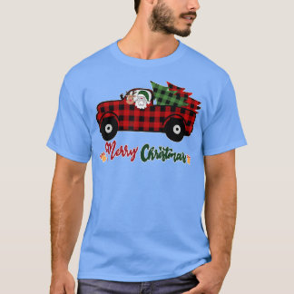 God jul Buffalo Lastbil Santa Reindeer Red P T Shirt