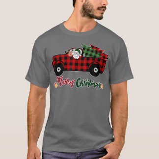 God jul Buffalo Lastbil Santa Reindeer Red P T Shirt