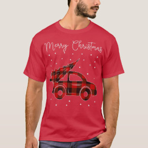 God jul Buffalo Lastbil Träd Red Play Design T Shirt
