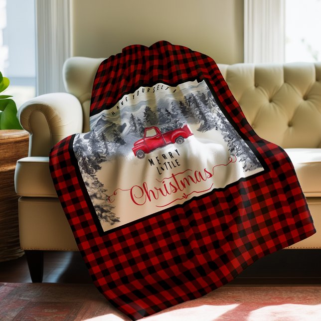 God jul, Buffalo Plades-bergen och Lastbil Fleecefilt (Skapare uppladdad)