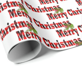 God jul buffalo-pläterad text presentpapper