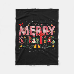 God jul Buffalo Play Red Santa Family Xma Fleecefilt