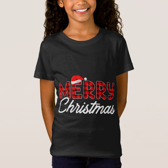 God jul Buffalo Play Red Santa Hat Julafton P T Shirt (Framsida)