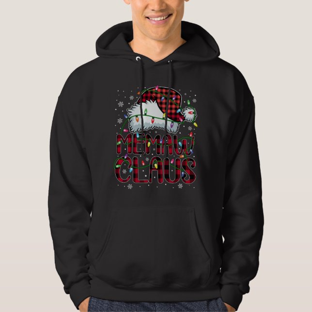 God jul Buffalo Play Red Santa Hat Memaw Hoodie (Framsida)