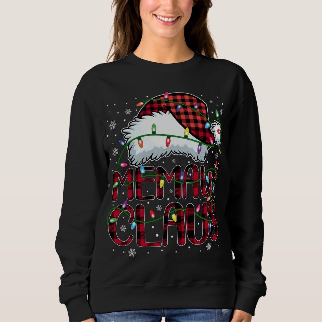 God jul Buffalo Play Red Santa Hat Memaw T Shirt (Framsida)