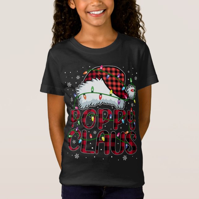 God jul Buffalo Play Red Santa Hat Poppy T Shirt (Framsida)
