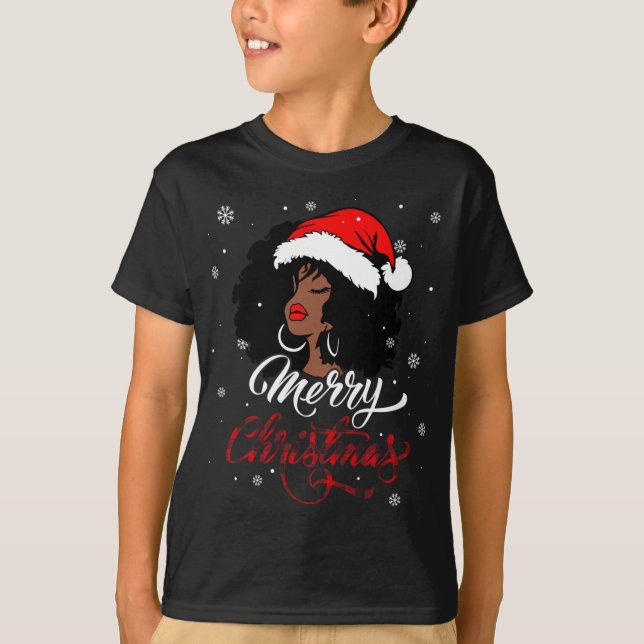 God jul Buffalo Play Santa Afro American T Shirt (Framsida)