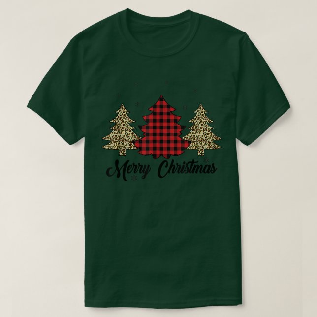God jul Buffalo Red Play Leopard Christma T Shirt (Design framsida)