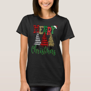 God jul Buffalo Red Play Leopard Träd T Shirt