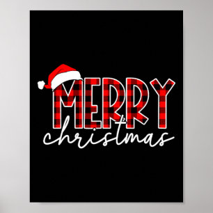 God jul Buffalo Red Play Santa Hat Julafton P Poster