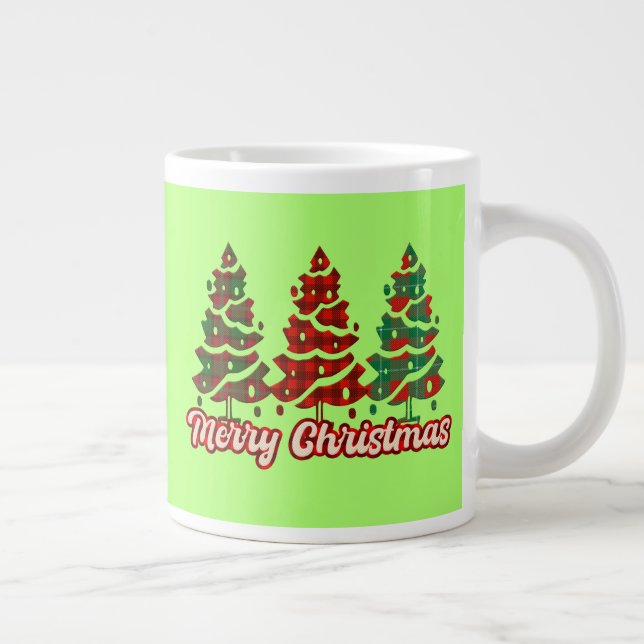 God Jul Buffalo-rutiga Träd Design-42019 Jumbo Mugg (Höger)