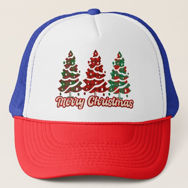 God Jul Buffalo-rutiga Träd Design-42019 Keps (Framsida)