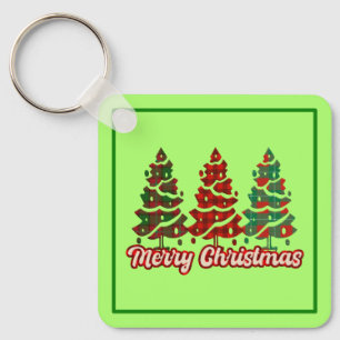 God Jul Buffalo-rutiga Träd Design-42019 Nyckelring