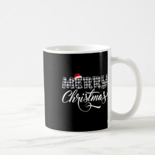 God Jul Buffalo Svart Och Vit Rutig För Kaffemugg