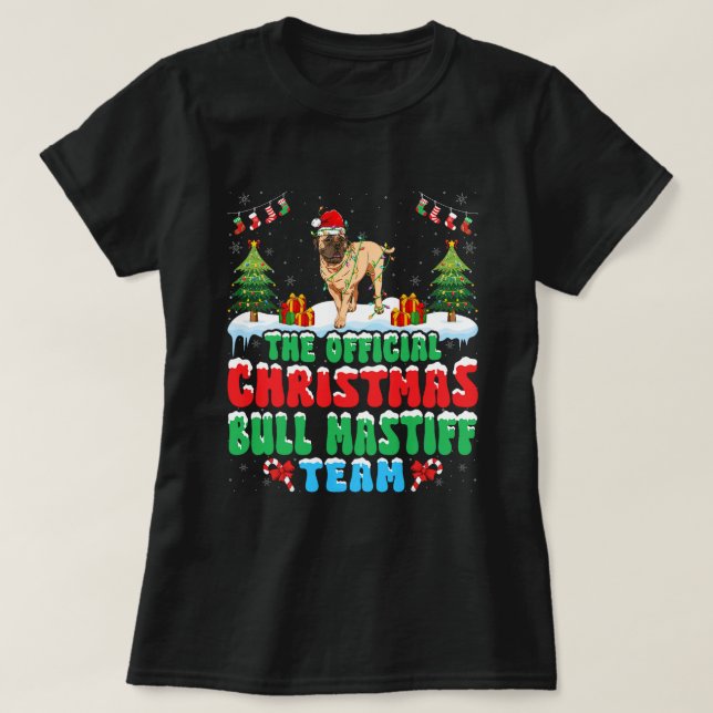 God jul Bull Mastiff Team Bull Mastiff Wearing S T Shirt (Design framsida)