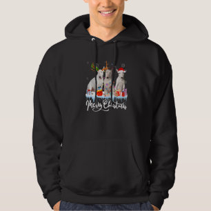 God Jul Bull Terrier Hund Jultomte Ljus Ren Hatt Hoodie