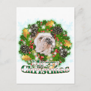 God jul Bulldog Helg Vykort
