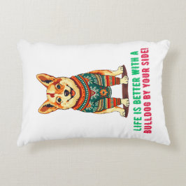 God jul bulldog prydnadskudde