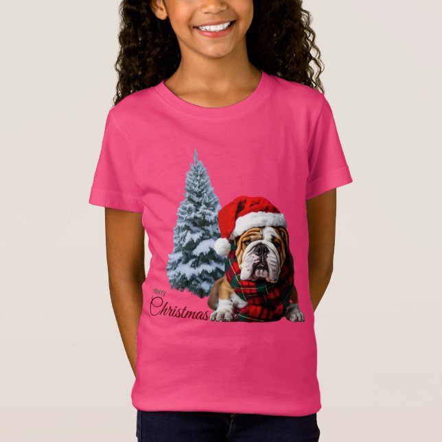 God jul Bulldog T Shirt (Framsida)