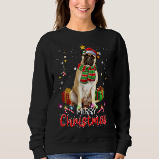 God jul Bullmastiff Santa Hat Träd Ljus T Shirt