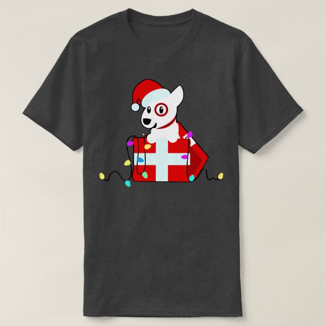 God jul Bullseye Santa Hund Team Member TSh T Shirt (Design framsida)