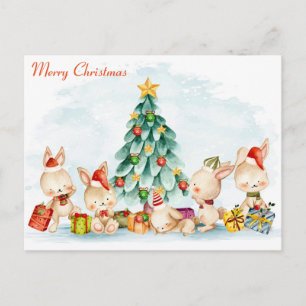 God jul Bunnies vykort