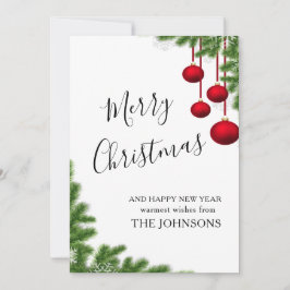 god jul burgundisk vinterkona gräs nål julkort