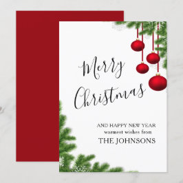 god jul burgundisk vinterkona gräs nål julkort