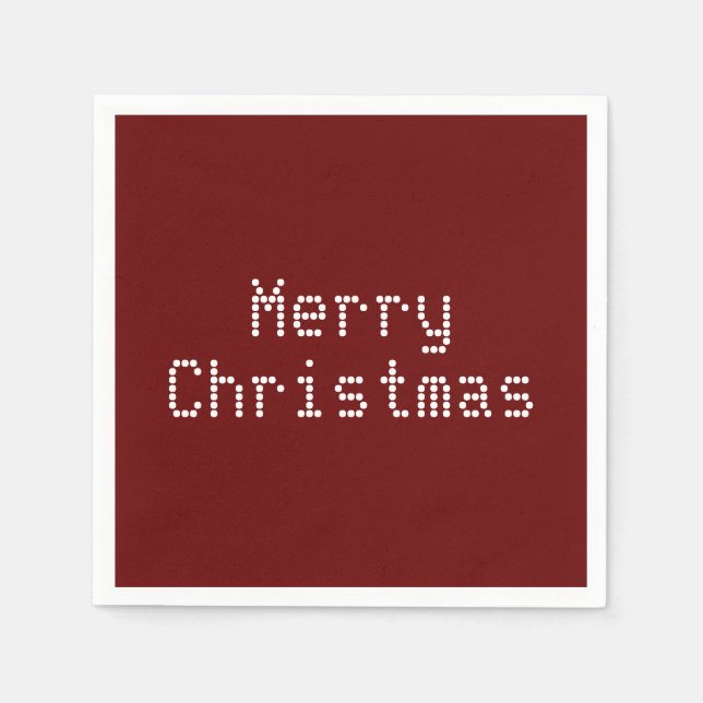 "God jul" burgundvit helgdag papper Pappersservett (Framsidan)