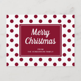 God jul Burgundy Red Polka dots Vykort