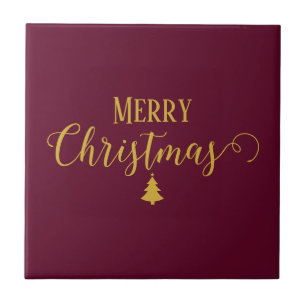 God jul Burgundy Vin Färg #5b0523 Kakelplatta