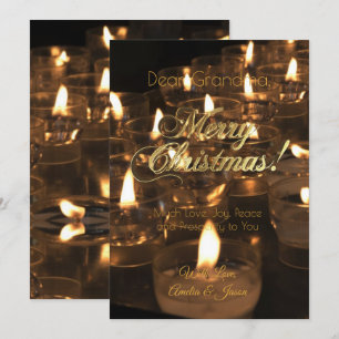 God jul Burning Candlelight Inbjudningar