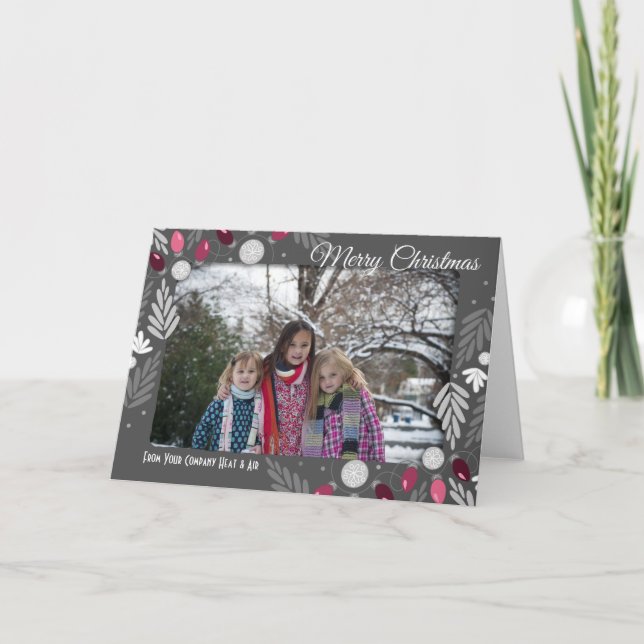God jul Business Namn och Photo Helgkort (Framsida)
