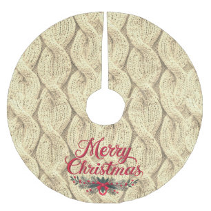 God jul Cable Sticka Sweater Crochet Julgransmatta Borstad Polyester