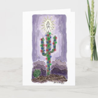 God jul Cactus hälsningskort Helgkort