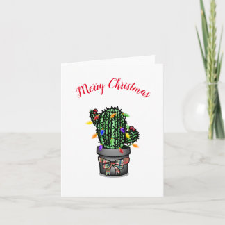 God jul Cactus träd med ljus Kort