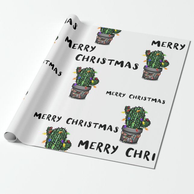 God jul Cactus Wrapping papprare Presentpapper (Utrullad)