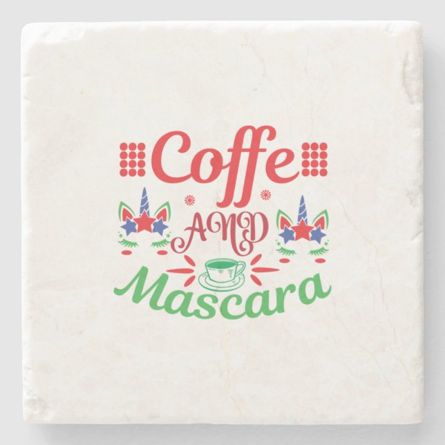 God jul Cafeine och Mascara Stenunderlägg (Framsidan)