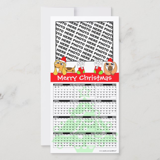 God jul Calendar 2011 Photo Card Doggie Julkort (Framsida)