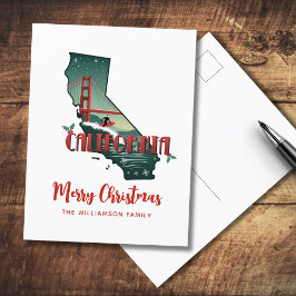 God jul California State Helgdag Postcard Helg Vykort