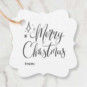 God jul Calligraphy Helgdag Gift Gåvor Etiketter