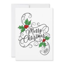 God jul Calligraphy Holly Hälsning