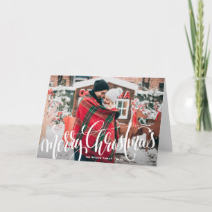 God jul Calligraphy Overlay Photo Helgkort
