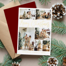 God jul Calligraphy Photo Gold Foil Holida
