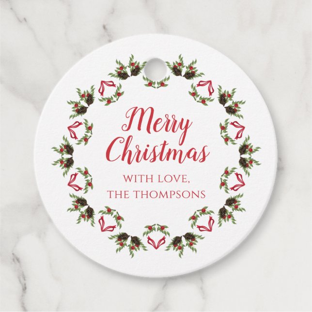 God jul Calligraphy Script Modern Wand Gåvor Etiketter (Framsida)