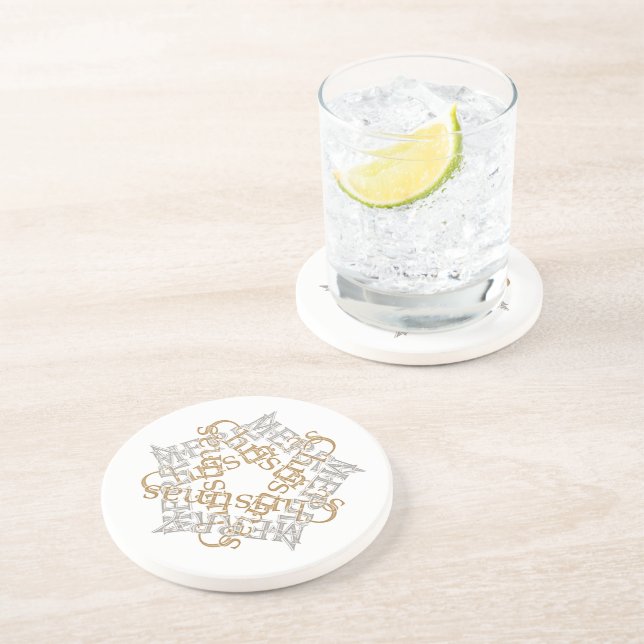 God jul Calligraphy Star Art Guld, Silver Underlägg (Sidan)