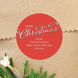 God jul Calligraphy Winter Red Grönt Play Runt Klistermärke