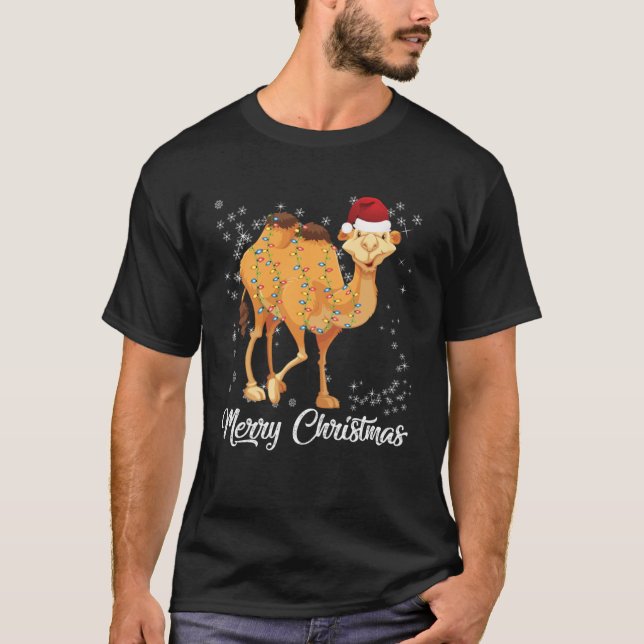 God jul Camel Ugly Sweater Jultomten Xma T Shirt (Framsida)